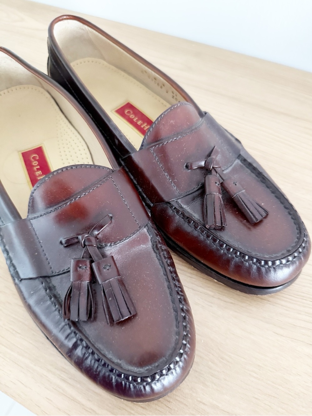 Vintage Cole Haan Men's Kiltie Pinch Tassel Leather Loafer Shoes Size 9 - Picture 6 of 7
